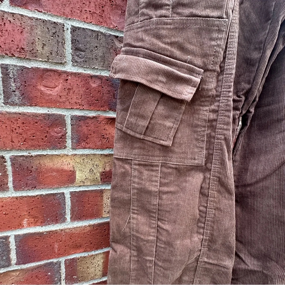 Angel Kiss Cargo Corduroy Pants Brown Streetware Barrel Leg BOHO